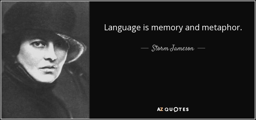 Language is memory and metaphor. - Storm Jameson