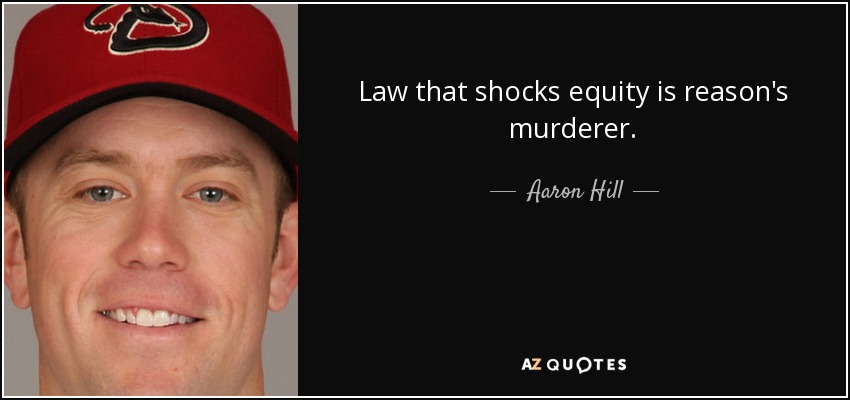 Law that shocks equity is reason's murderer. - Aaron Hill