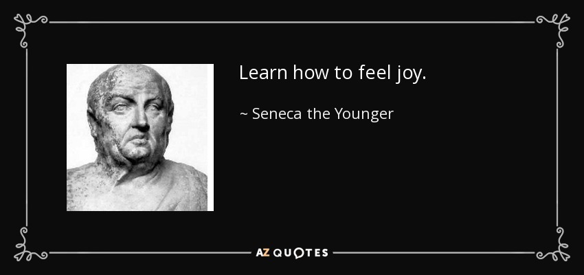 Learn how to feel joy. - Seneca the Younger