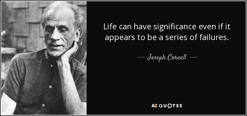 Life can have significance even if it appears to be a series of failures. - Joseph Cornell