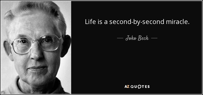 Life is a second-by-second miracle. - Joko Beck