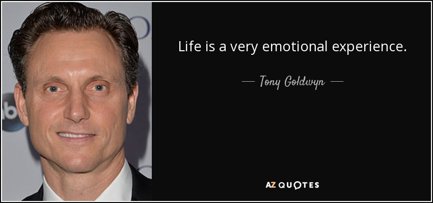 Life is a very emotional experience. - Tony Goldwyn