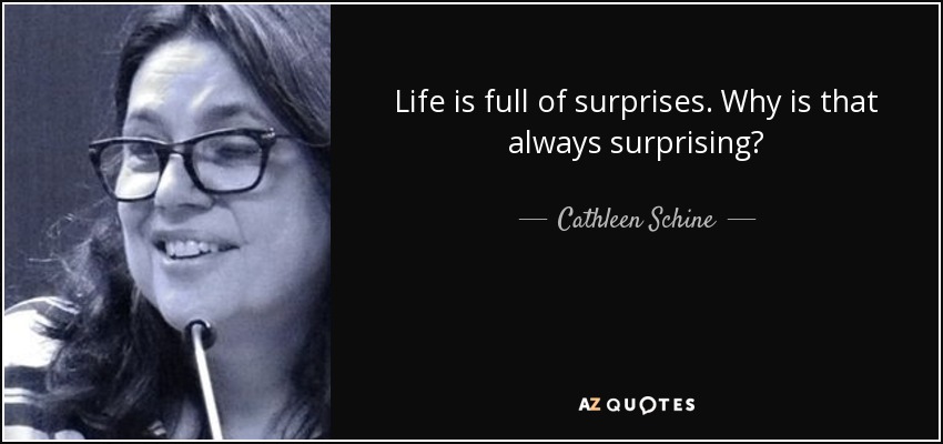 Life is full of surprises. Why is that always surprising? - Cathleen Schine