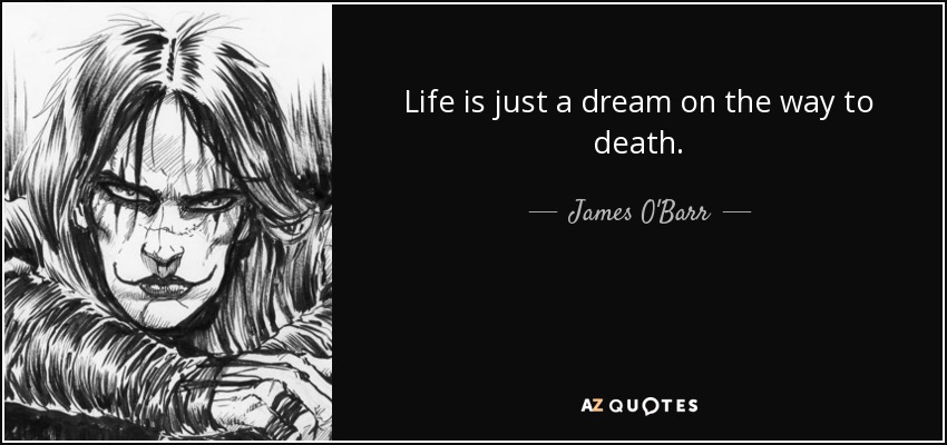 Life is just a dream on the way to death. - James O'Barr