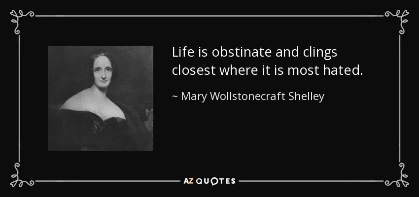 Life is obstinate and clings closest where it is most hated. - Mary Wollstonecraft Shelley
