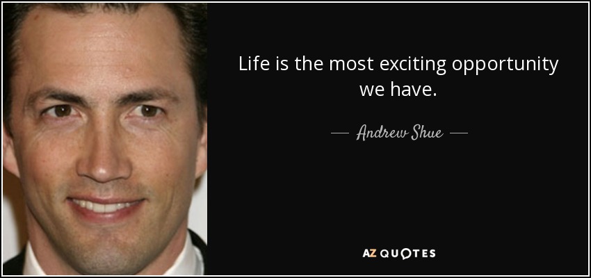 Life is the most exciting opportunity we have. - Andrew Shue