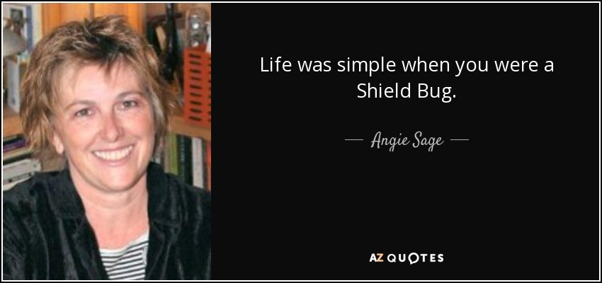 Life was simple when you were a Shield Bug. - Angie Sage