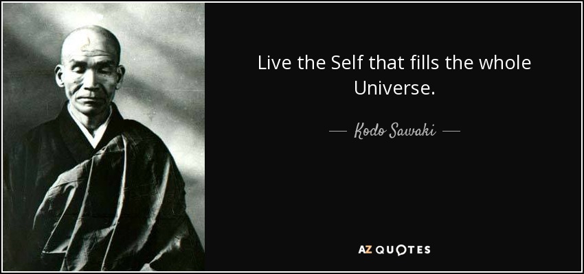 Live the Self that fills the whole Universe. - Kodo Sawaki