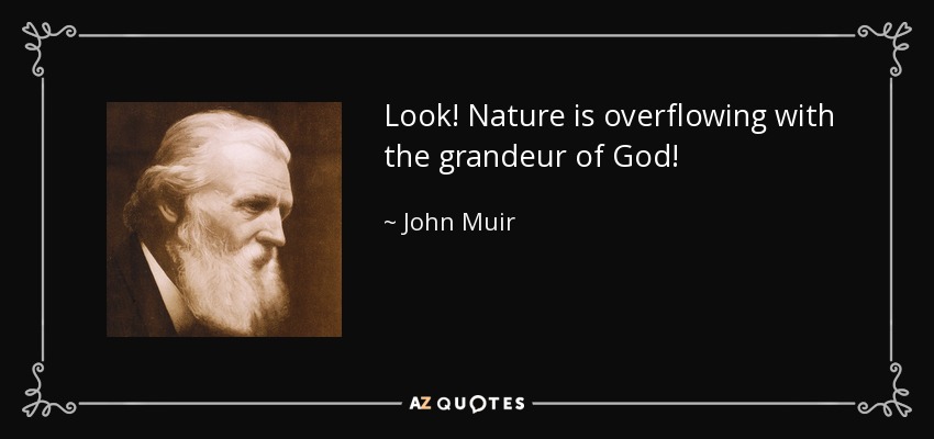 Look! Nature is overflowing with the grandeur of God! - John Muir