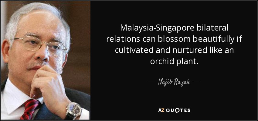 Malaysia-Singapore bilateral relations can blossom beautifully if cultivated and nurtured like an orchid plant. - Najib Razak