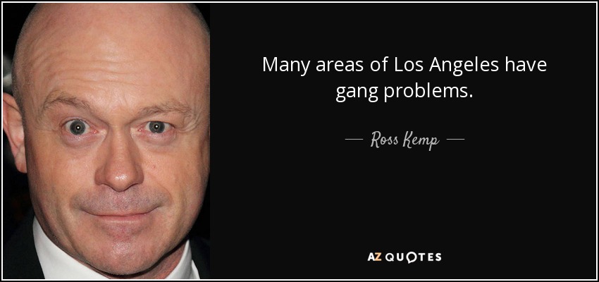 Many areas of Los Angeles have gang problems. - Ross Kemp