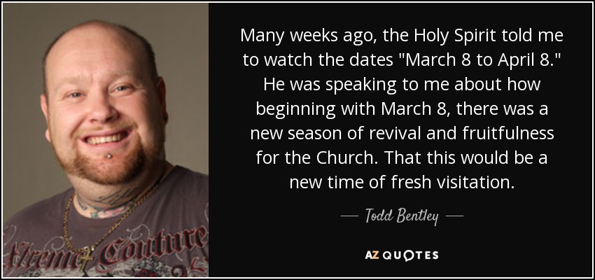 Many weeks ago, the Holy Spirit told me to watch the dates 