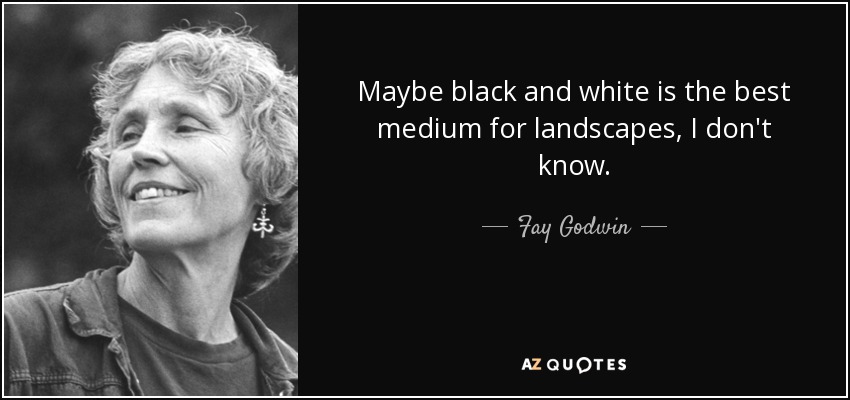 Maybe black and white is the best medium for landscapes, I don't know. - Fay Godwin