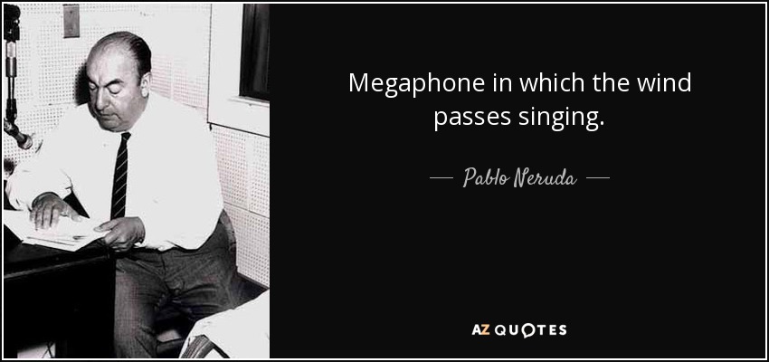 Megaphone in which the wind passes singing. - Pablo Neruda