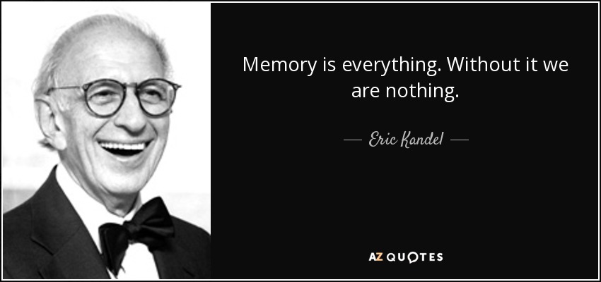 Memory is everything. Without it we are nothing. - Eric Kandel