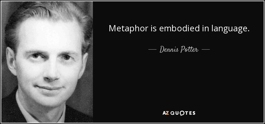 Metaphor is embodied in language. - Dennis Potter