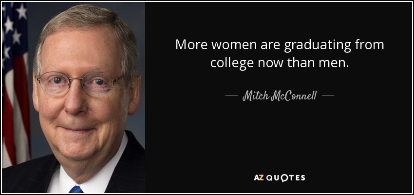 More women are graduating from college now than men. - Mitch McConnell