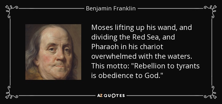 Moses lifting up his wand, and dividing the Red Sea, and Pharaoh in his chariot overwhelmed with the waters. This motto: 