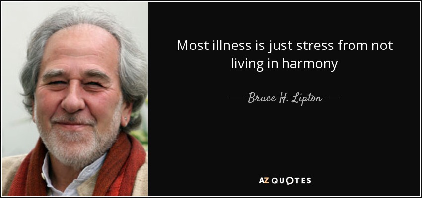 Most illness is just stress from not living in harmony - Bruce H. Lipton