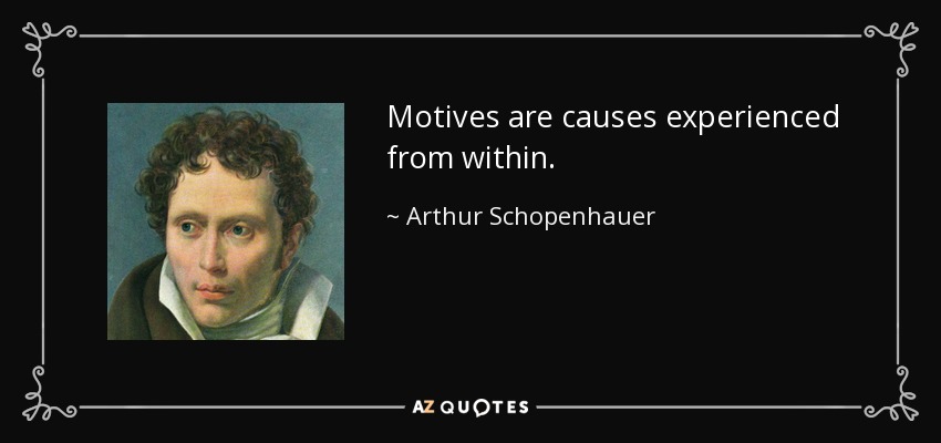 Motives are causes experienced from within. - Arthur Schopenhauer