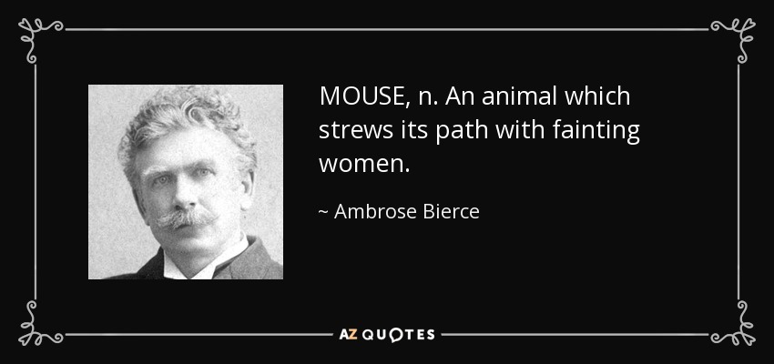 MOUSE, n. An animal which strews its path with fainting women. - Ambrose Bierce