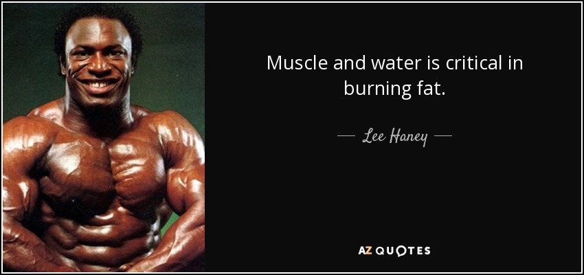 Muscle and water is critical in burning fat. - Lee Haney