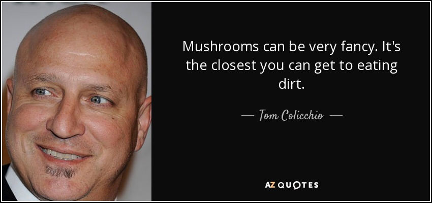 Mushrooms can be very fancy. It's the closest you can get to eating dirt. - Tom Colicchio
