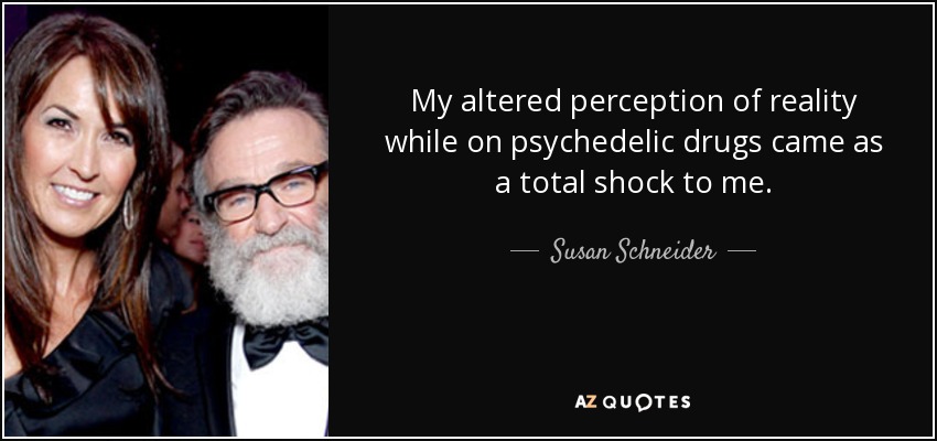 My altered perception of reality while on psychedelic drugs came as a total shock to me. - Susan Schneider