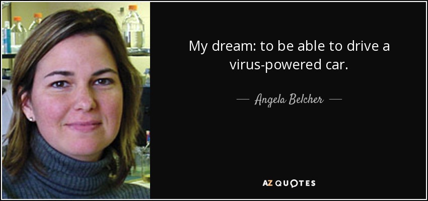 My dream: to be able to drive a virus-powered car. - Angela Belcher
