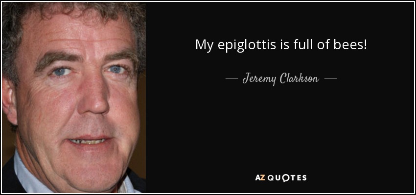 My epiglottis is full of bees! - Jeremy Clarkson