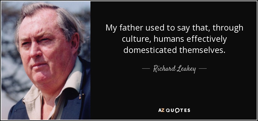 My father used to say that, through culture, humans effectively domesticated themselves. - Richard Leakey