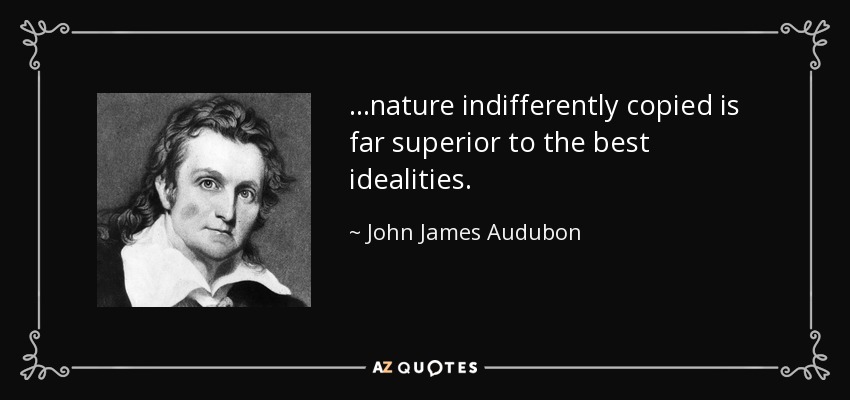 . . .nature indifferently copied is far superior to the best idealities. - John James Audubon