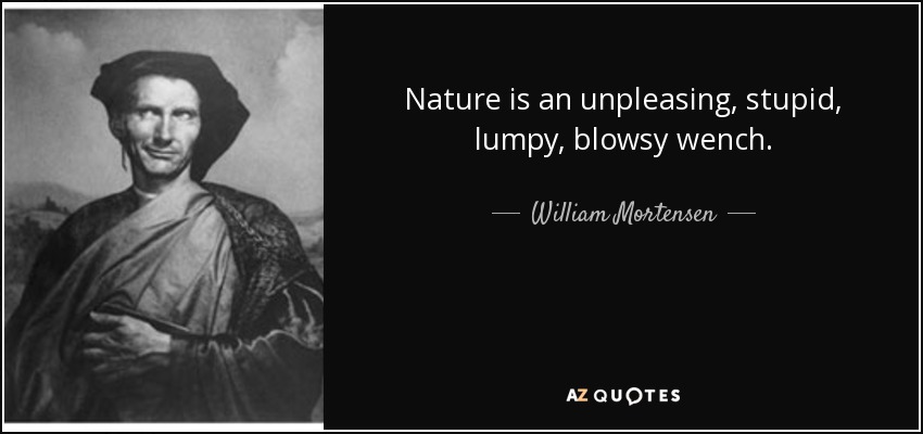 Nature is an unpleasing, stupid, lumpy, blowsy wench. - William Mortensen