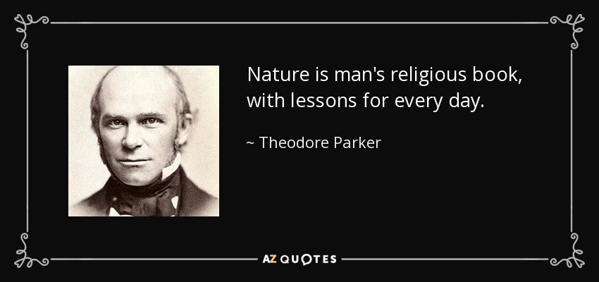 Nature is man's religious book, with lessons for every day. - Theodore Parker