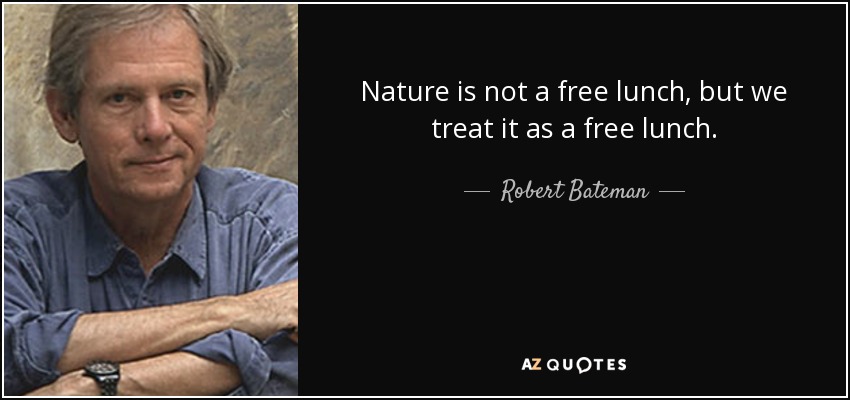 Nature is not a free lunch, but we treat it as a free lunch. - Robert Bateman