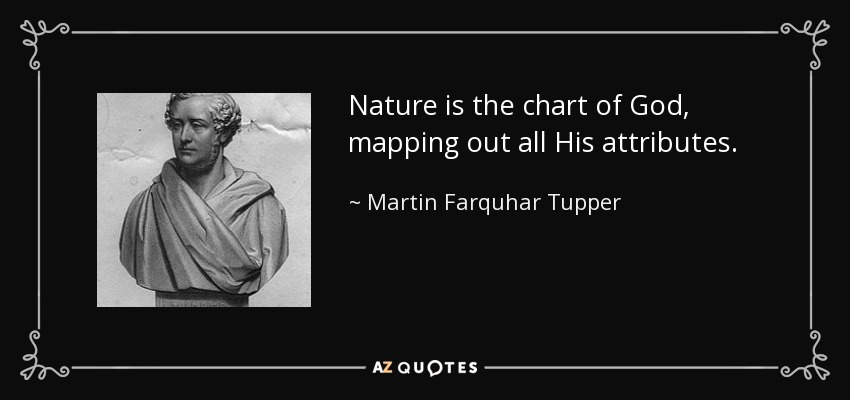 Nature is the chart of God, mapping out all His attributes. - Martin Farquhar Tupper
