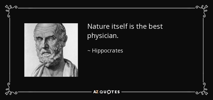 Nature itself is the best physician. - Hippocrates