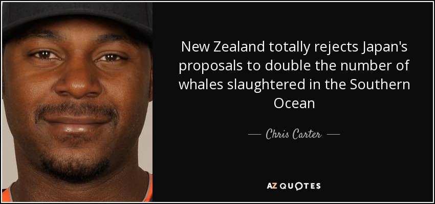 New Zealand totally rejects Japan's proposals to double the number of whales slaughtered in the Southern Ocean - Chris Carter