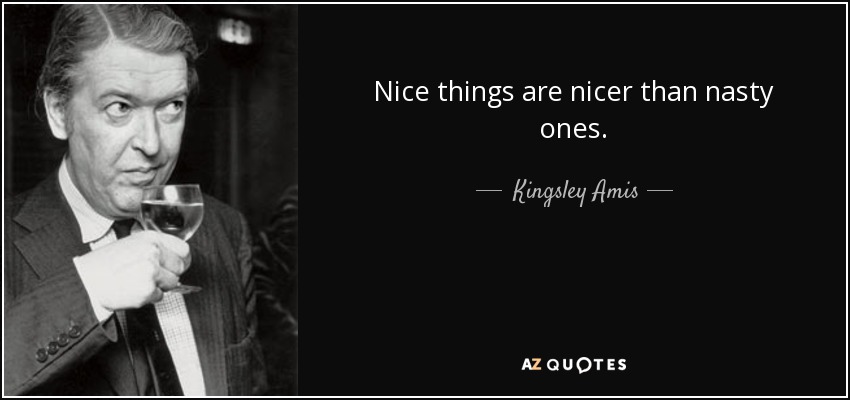 Nice things are nicer than nasty ones. - Kingsley Amis