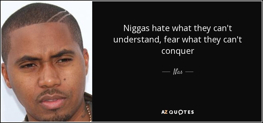 Niggas hate what they can't understand, fear what they can't conquer - Nas