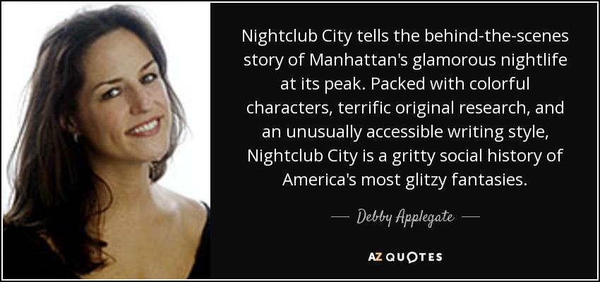 Nightclub City tells the behind-the-scenes story of Manhattan's glamorous nightlife at its peak. Packed with colorful characters, terrific original research, and an unusually accessible writing style, Nightclub City is a gritty social history of America's most glitzy fantasies. - Debby Applegate