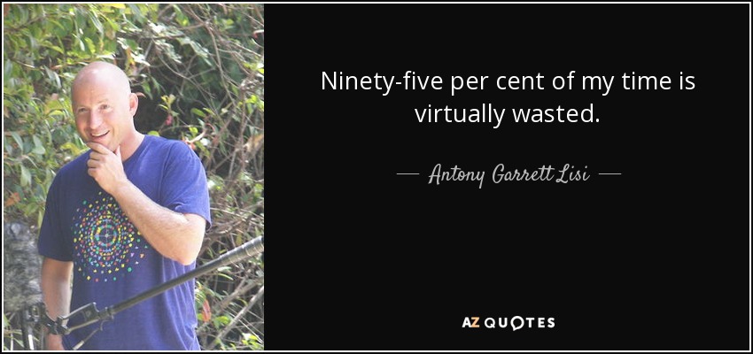 Ninety-five per cent of my time is virtually wasted. - Antony Garrett Lisi