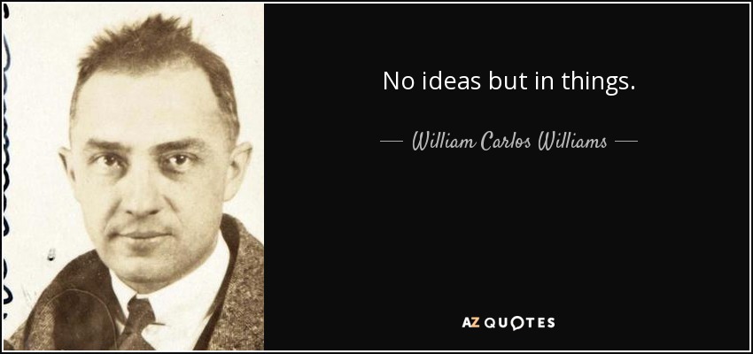 No ideas but in things. - William Carlos Williams