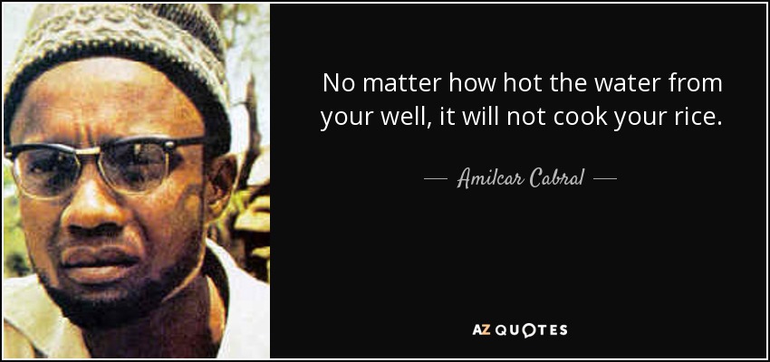 No matter how hot the water from your well, it will not cook your rice. - Amilcar Cabral