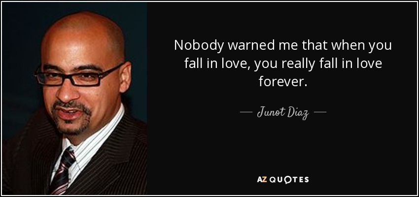 Nobody warned me that when you fall in love, you really fall in love forever. - Junot Diaz