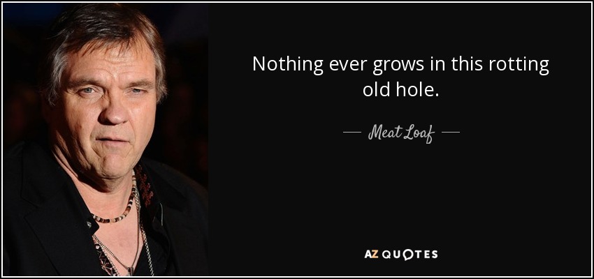 Nothing ever grows in this rotting old hole. - Meat Loaf