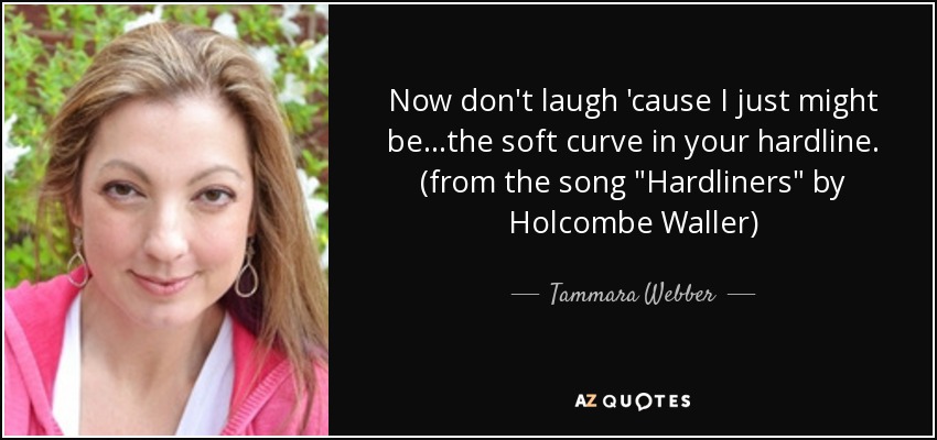 Now don't laugh 'cause I just might be...the soft curve in your hardline. (from the song 