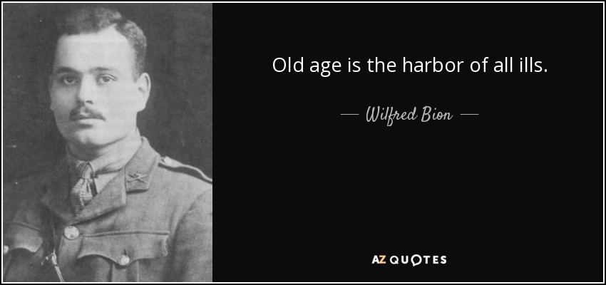 Old age is the harbor of all ills. - Wilfred Bion