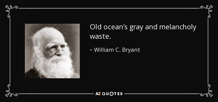 Old ocean's gray and melancholy waste. - William C. Bryant