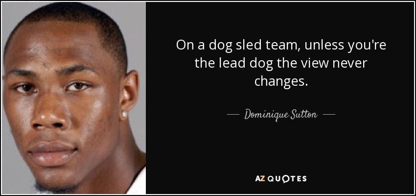 On a dog sled team, unless you're the lead dog the view never changes. - Dominique Sutton
